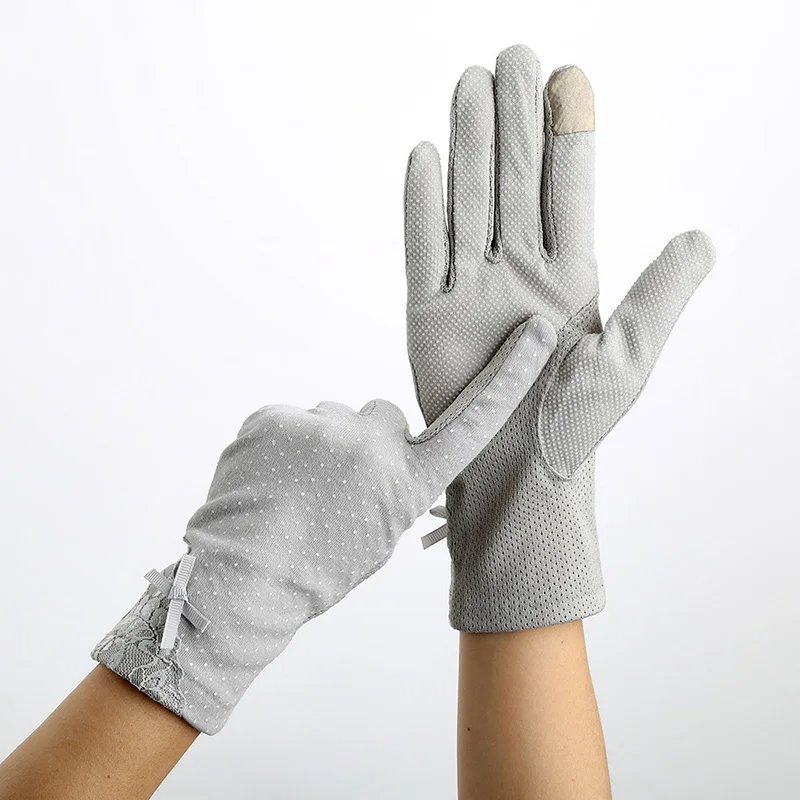 Сексуальные Летние Солнцезащитные Короткие Солнцезащитные женские перчатки С Цветами, вязаные кружевные Тонкие перчатки для вождения с сенсорным экраном C49