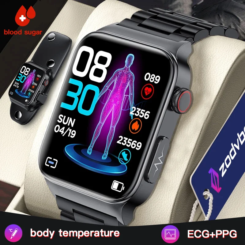 2023 Уровень сахара в крови Смарт-часы Мужские мониторинг артериального давления Спортивные часы женские IP68 водонепроницаемые Смарт-часы для Android IOS