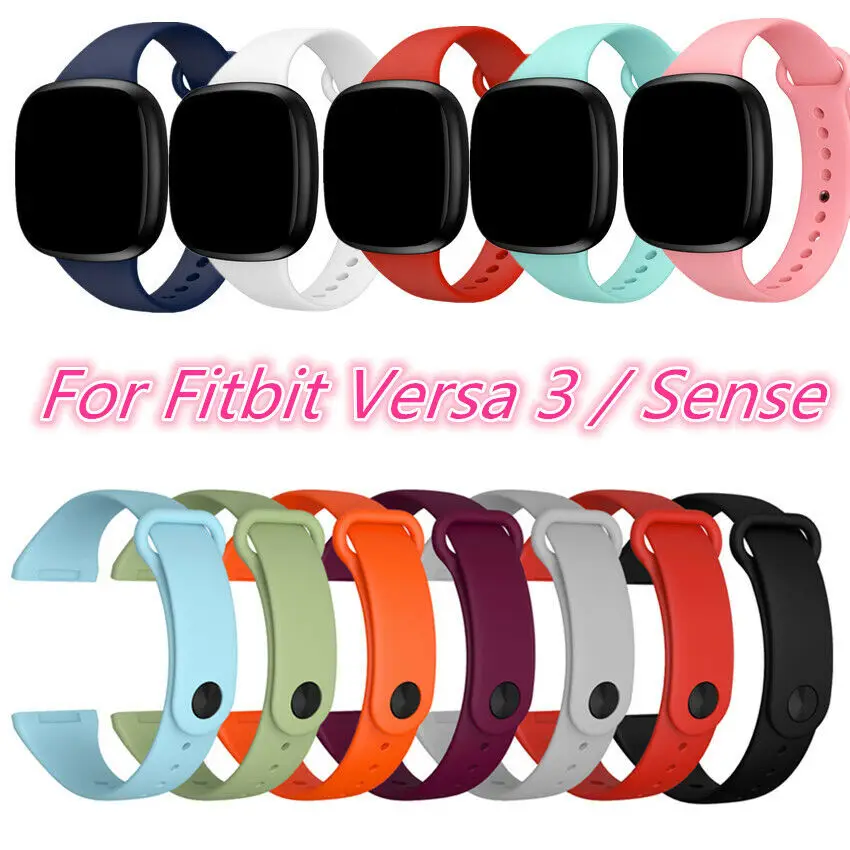 Силиконовые ремешки для часов, замена браслета для водонепроницаемых смарт-часов Fitbit Versa 3/Sense, защитный чехол